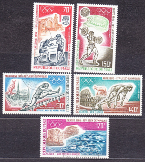 MALI 1972, Michel 355-359, razené. LOH - OLYMPIJSKÍ VÍŤAZI.