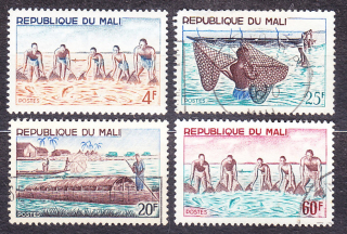 MALI 1966, Michel 126-129, ** čistá / razené. RYBOLOV.