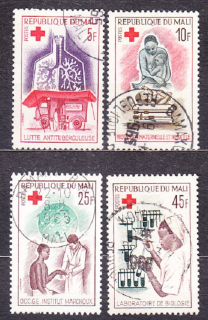 MALI 1965, Michel 108-111, razená séria. ZDRAVOTNÍCTVO.