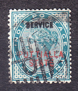 PATIALA 1885, Michel 4, razená. KOLÓNIE. SLUŽOBNÉ. KRÁĽOVNÁ VICTORIA.