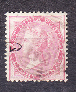 INDIA 1856, Michel 14, razená. KOLÓNIE. KRÁĽOVNÁ VICTORIA.