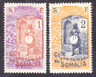 FRANCÚZSKE SOMÁLSKO 1915, Michel 82-83, * čisté. KOLÓNIE. BUBENÍČKA.