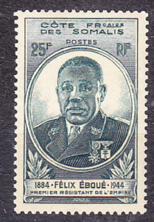 FRANCÚZSKE SOMÁLSKO 1945, Michel 277, * čistá. KOLÓNIE. GUVERNÉR F. EBOUÉ.