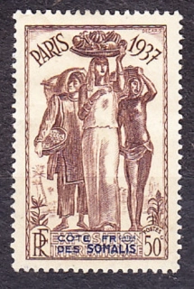 FRANCÚZSKE SOMÁLSKO 1937, Michel 145, * čistá. KOLÓNIE. SVETOVÁ VÝSTAVA V PARÍŽI.