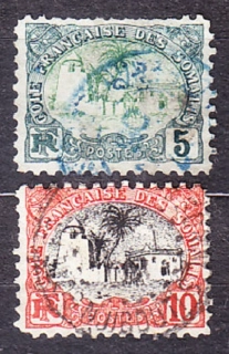 FRANCÚZSKE SOMÁLSKO 1902/03, Michel 40, 56, razené. KOLÓNIE. MEŠITA.
