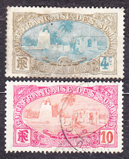 FRANCÚZSKE SOMÁLSKO 1909, Michel 68, 70, razené. KOLÓNIE. MEŠITA.