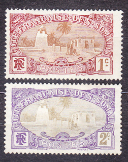 FRANCÚZSKE SOMÁLSKO 1909, Michel 66-67, čisté bez lepu. KOLÓNIE. MEŠITA.