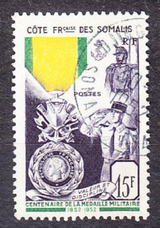 FRANCÚZSKE SOMÁLSKO 1952, Michel 309, razená séria. KOLÓNIE. VOJENSKÉ MEDAILE.