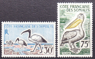 FRANCÚZSKE SOMÁLSKO 1959, Michel 329, 331, * čisté. KOLÓNIE. VTÁCTVO.