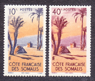 FRANCÚZSKE SOMÁLSKO 1947, Michel 285, 287, * čisté. KOLÓNIE. KRAJINY.