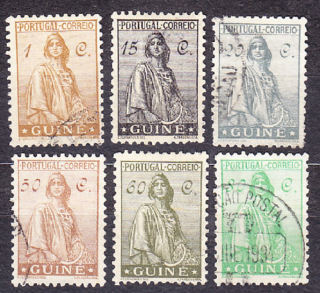 PORTUGALSKÁ GUINEA 1933, Michel 204, 207-208, 212-213, 215, razené. KOLÓNIE. CERES.