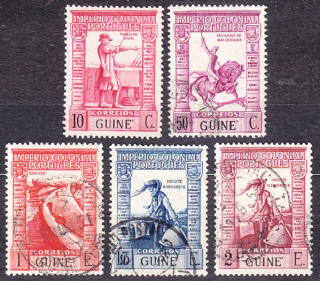 PORTUGALSKÁ GUINEA 1938, Michel 225, 231, 235-237, razené. KOLÓNIE. KRAJINY, OSOBNOSTI.
