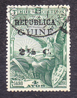 PORTUGALSKÁ GUINEA 1913, Michel 123, razená. KOLÓNIE. PRETLAČ NA ZNÁMKE Z TIMORU.