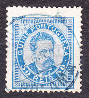 PORTUGALSKÁ GUINEA 1886, Michel 20, razená. KOLÓNIE. KRÁĽ LUIS I.