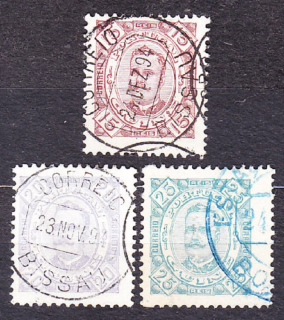 PORTUGALSKÁ GUINEA 1893, Michel 28-30, razené. KOLÓNIE. KRÁĽ CARLOS I.