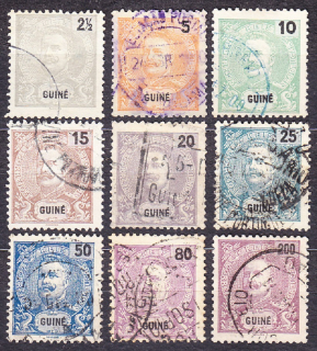 PORTUGALSKÁ GUINEA 1898, Michel 38-44, 46, 49, razené. KOLÓNIE. KRÁĽ CARLOS I.