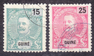 PORTUGALSKÁ GUINEA 1903, Michel 80-81, razené. KOLÓNIE. KRÁĽ CARLOS I.
