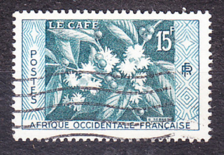 FRANCÚZSKA ZÁPADNÁ AFRIKA 1956, Michel 82, razená séria. KOLÓNIE. KÁVA.