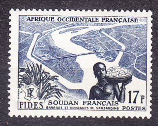 FRANCÚZSKA ZÁPADNÁ AFRIKA 1956, Michel 79, ** čistá. KOLÓNIE. KRAJINY - VODÁRNE.