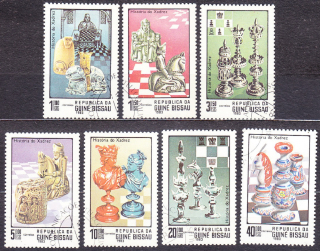 GUINEA-BISSAU 1983, Michel 674-680, razená séria. ŠACHOVÉ FIGÚRKY.