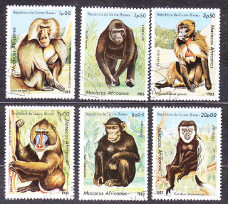 GUINEA-BISSAU 1983, Michel 658-663, razené. OPICE.