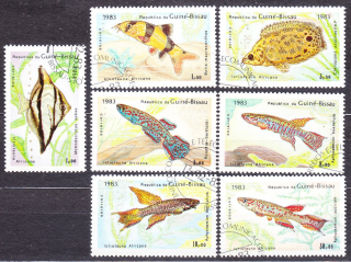 GUINEA-BISSAU 1983, Michel 731-737, razená séria. RYBY.