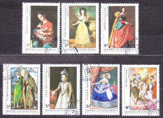 GUINEA-BISSAU 1984, Michel 757-763, razená séria. MAĽBY - ŠPANIELSKI MALIARI.