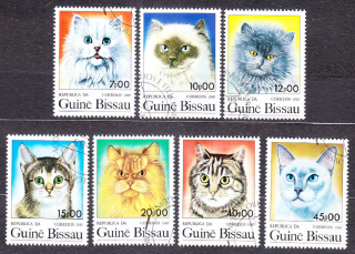 GUINEA-BISSAU 1985, Michel 856-862, razená séria. MAČKY.