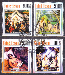 GUINEA-BISSAU 2013, Michel 6919-6922, razená séria. MAĽBY - P. CEZANNE.