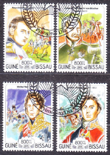 GUINEA-BISSAU 2015, Michel 7702-7705, razená séria. NAPOLEON, WATERLOO.