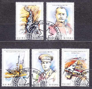 GUINEA-BISSAU 2014, Michel 7095-7099, razená séria. PRVÁ SVETOVÁ VOJNA.