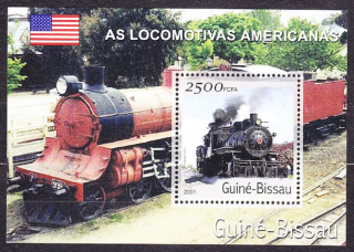 GUINEA-BISSAU 2001, Michel Block 356, ** čistý hárček. LOKOMOTÍVY.