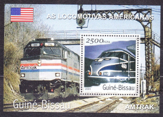GUINEA-BISSAU 2001, Michel Block 357, ** čistý hárček. LOKOMOTÍVY.