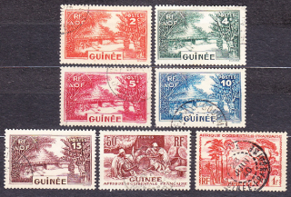 FRANCÚZSKA GUINEA 1938, Michel 128, 130-133, 140, 147, razené. KOLÓNIE. KRAJINY.