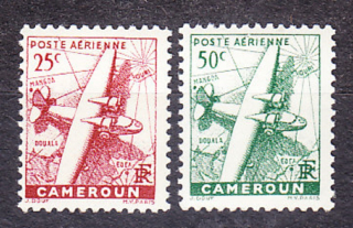 KAMERUN 1943, Michel 248-249, ** čisté. KOLÓNIE. LIETADLO.