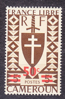 KAMERUN 1945, Michel 260, ** čistá. KOLÓNIE. ORNAMENTY, MEČ, KRÍŽ - PRETLAČ.
