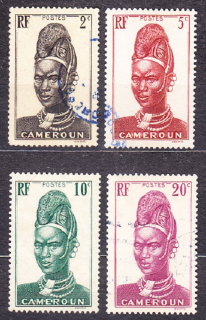 KAMERUN 1939, Michel 126, 129-130, 132, razené. KOLÓNIE. DOMORODKYŇA.