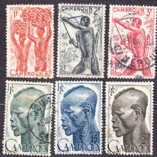 KAMERUN 1946, Michel 276, 279-280, 286-288, razené. KOLÓNIE. DOMORODCI.