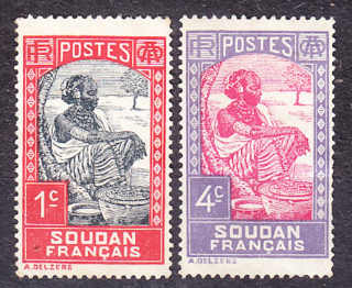 FRANCÚZSKY SUDÁN 1931, Michel 60, 63, čisté bez lepu. KOLÓNIE. DOMORODKYŇA.
