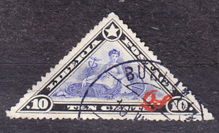 LIBÉRIA 1909, Michel 59, razená. SLUŽOBNÉ. ALEGÓRIA.