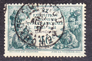 DAHOMEY 1931, Michel 92, razená. KOLÓNIE. KOLONIÁLNA VÝSTAVA V PARÍŽI.