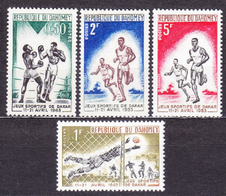 DAHOMEY 1963, Michel 213-216, ** čisté. ŠPORT - BOX, FUTBAL, ATLETIKA.