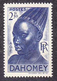 DAHOMEY 1941, Michel 142, čistá bez lepu. KOLÓNIE. DOMORODKYŇA.