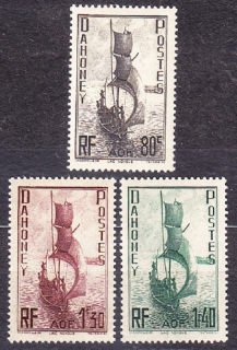 DAHOMEY 1941, Michel 136, 138-139, * čisté. KOLÓNIE. KRAJINY, LODE.