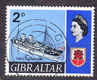 GIBRALTAR 1967, Michel 190, razená. KOLÓNIE. KRÁĽOVNÁ ALŽBETA II. - LODE.
