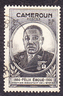 KAMERUN 1945, Michel 268, razená. KOLÓNIE. GUVERNÉR F. EBOUÉ.