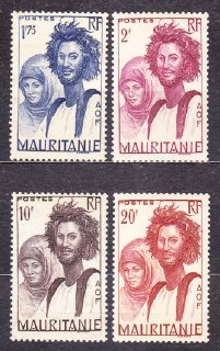 MAURITÁNIA 1938, Michel 94-95, 98-99, * čisté. KOLÓNIE. DOMORODCI.
