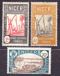 FRANCÚZSKY NIGER 1926, Michel 30-31, 36, ** čisté. KOLÓNIE. KRAJINY, LODE.