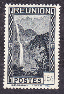 RÉUNION 1933, Michel 130, ** čistá. KOLÓNIE. VODOPÁDY.