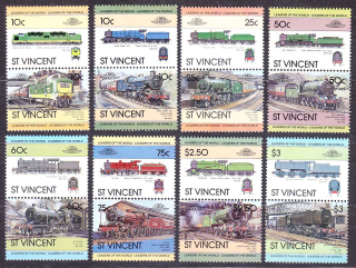 ST. VINCENT 1983, Michel 680-695, ** čistá séria. STARÉ LOKOMOTÍVY.